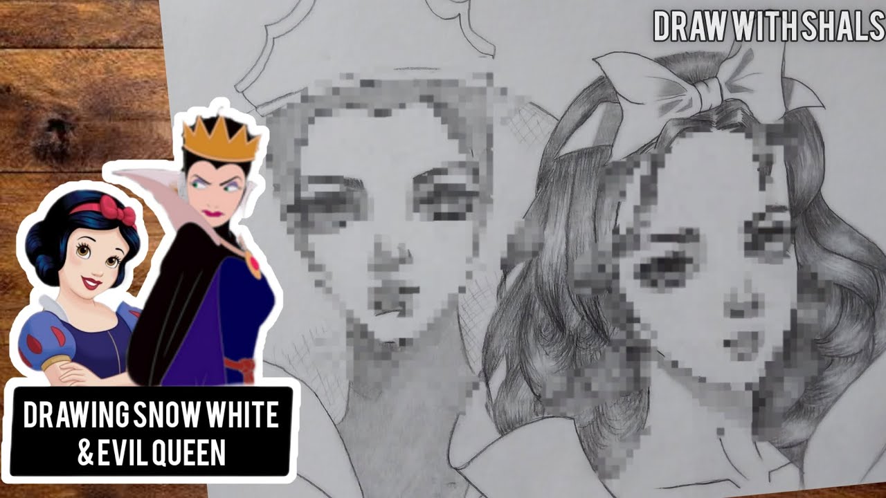 Draw Snow White & Evil Queen | Disney Princess | 