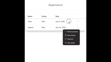 Actions drop-down menu for data table using html & css