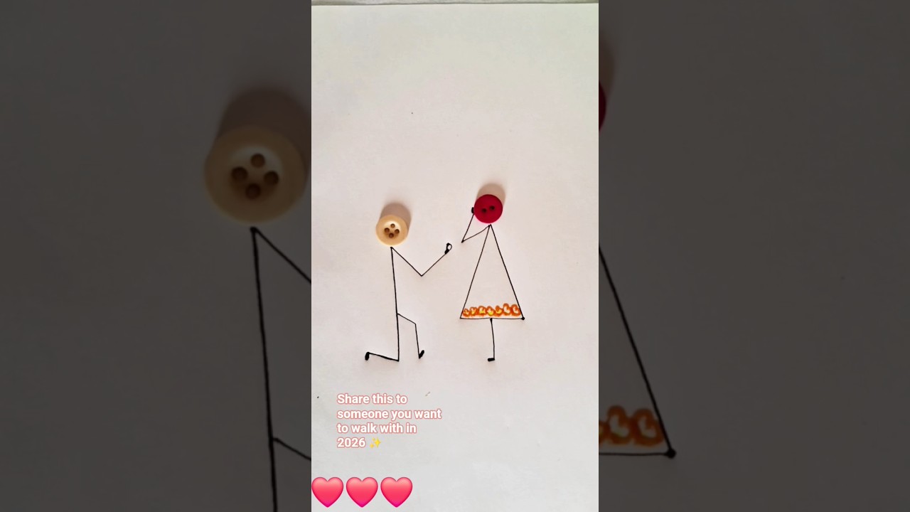 Cute Couple Art 🥰😍❤️👩‍❤️‍💋‍👨|Button Art 🎨 
