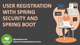 User registration using spring security and spring boot