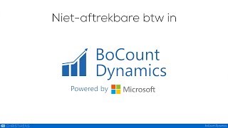 Niet-aftrekbare btw in BoCount Dynamics