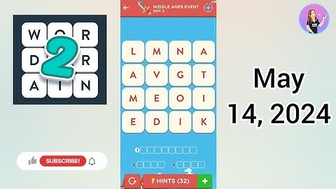 WordBrain 2 Middle Ages Event Day 2 May 14, 2024 Solution