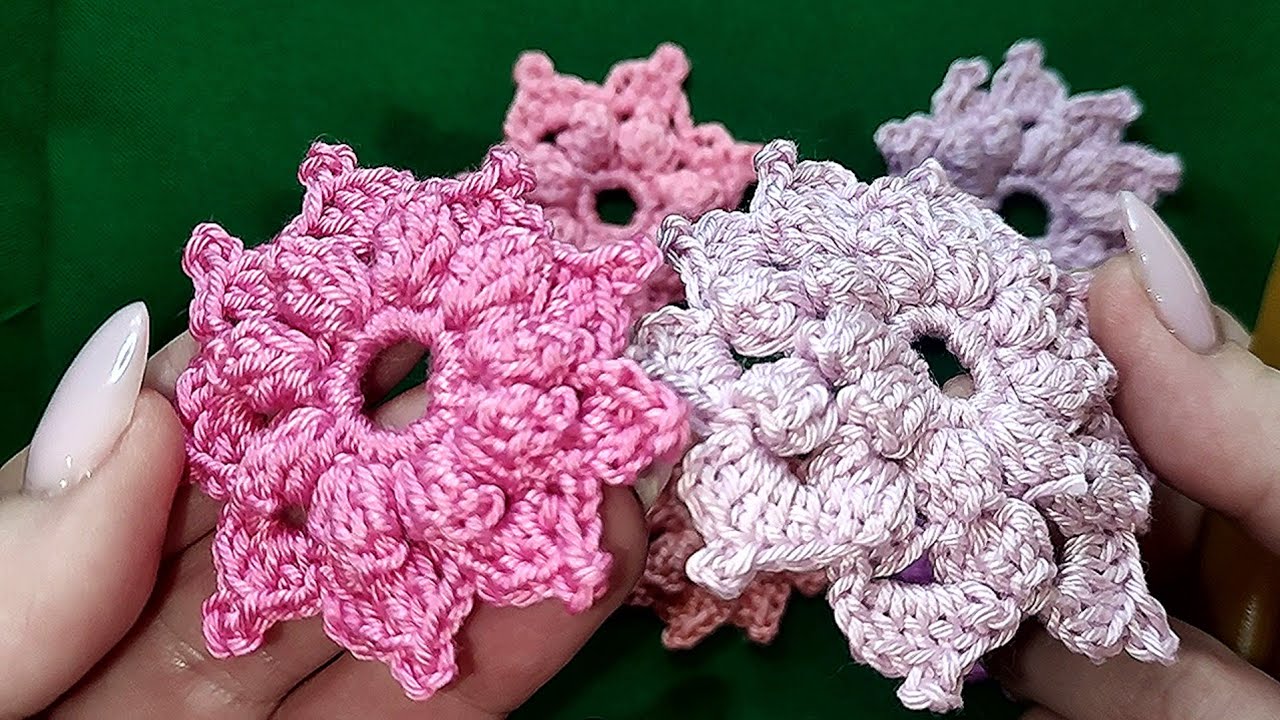 МК Маленький КОЛЮЧИЙ цветок 3D #ирландскоекружево #crochettutorial 