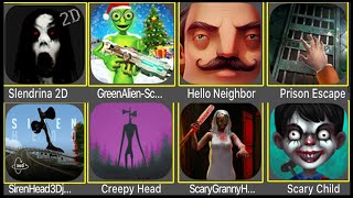 🎮Slendrina 2d, Green Alien,Hello neighbor, Prison Escape Siren head 3d,Creepy Head, Scary Granny...+ screenshot 5