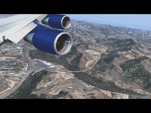 Flight Simulator X [HD] San Diego California / DX10 / Boeing 747-400 United Airlines Landing