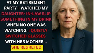 At My Retirement Party, My Daughter In-law Slipped Something In my Drink - So I Switched Glasses
