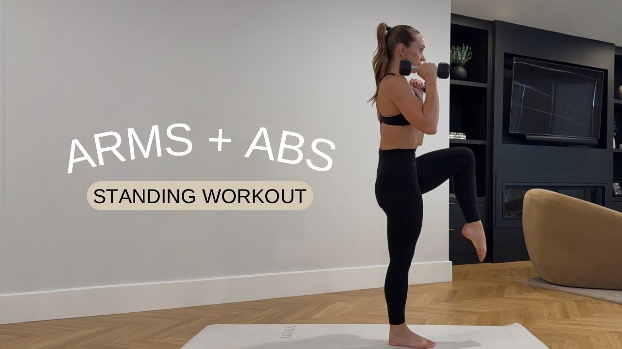 15 MIN STANDING ARMS + ABS WORKOUT || Using Weights
