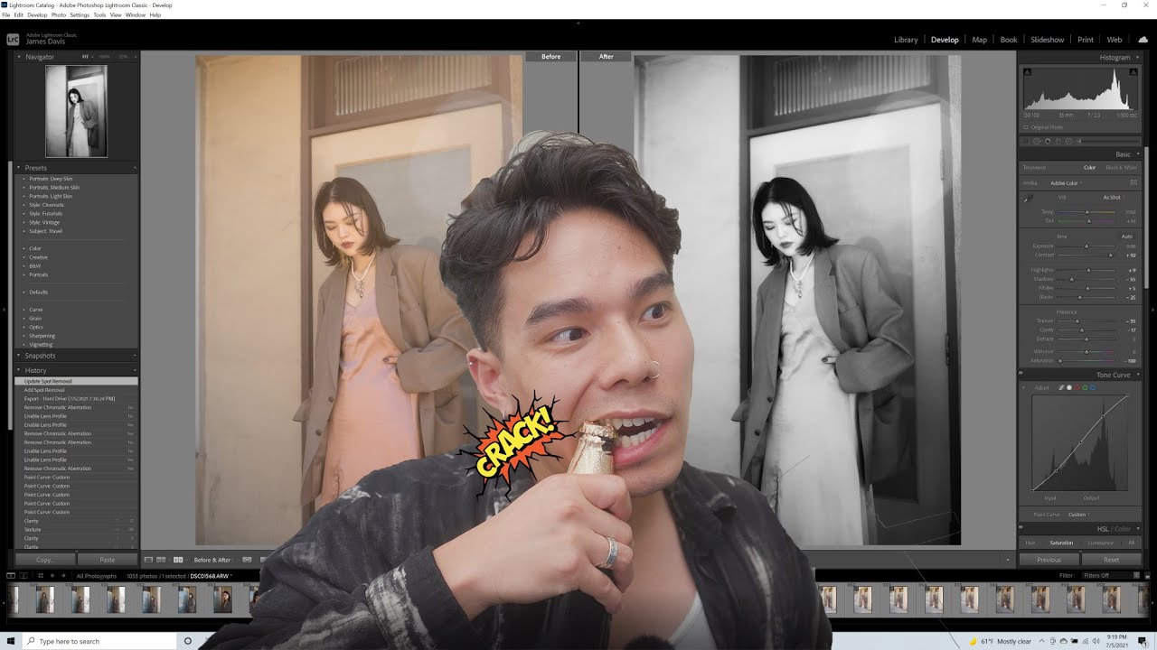 BROKE my tooth while editing these photos! Photo editing TUTORIAL