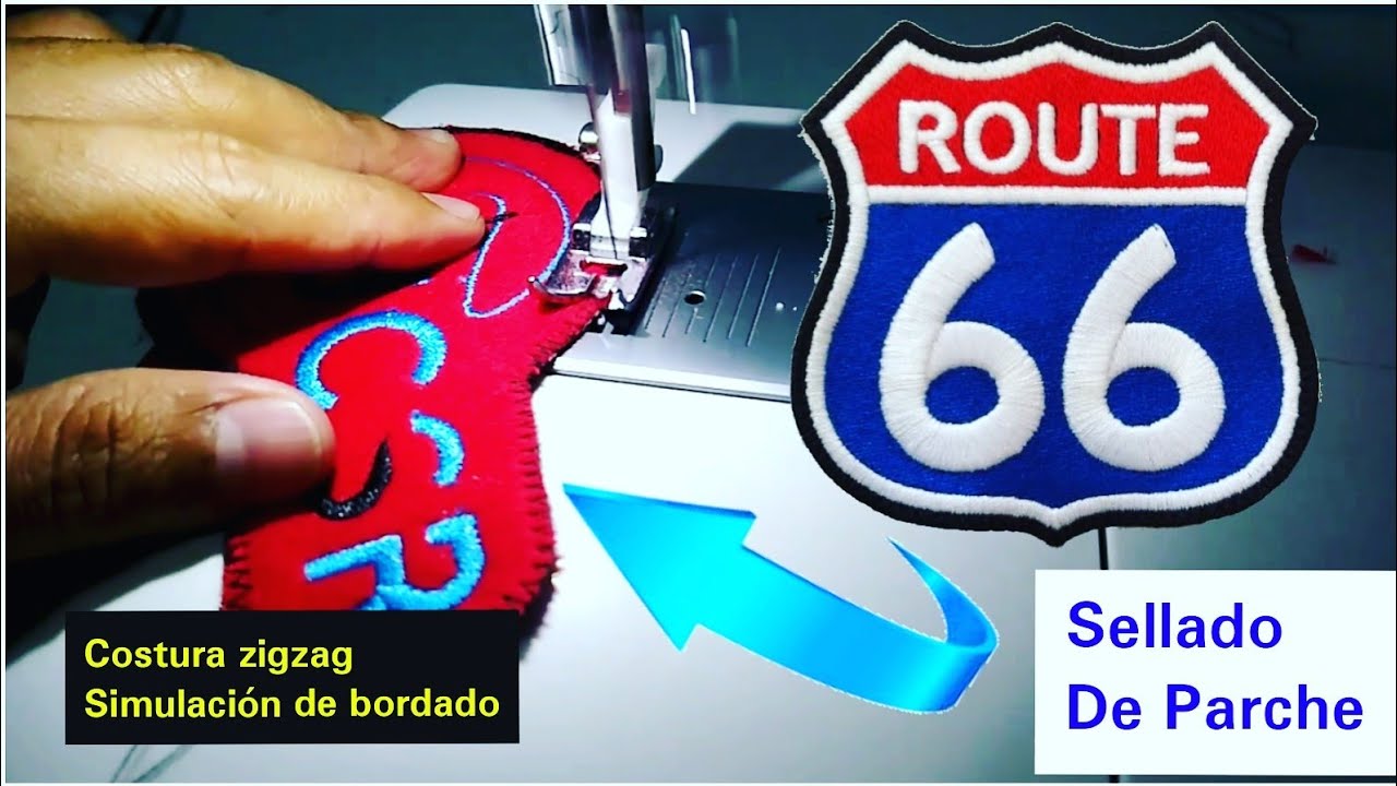 Sellado de parche con costura zigzag tipo Bordado - YouTube