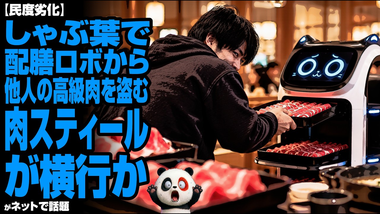 【民度劣化】しゃぶ葉で配膳ロボから他人の高級肉を盗む“肉スティール”が横行か