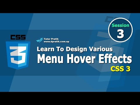 Various Text Menu Hover Effects in CSS Session 3 | CSS 3 | Tutor Pratik