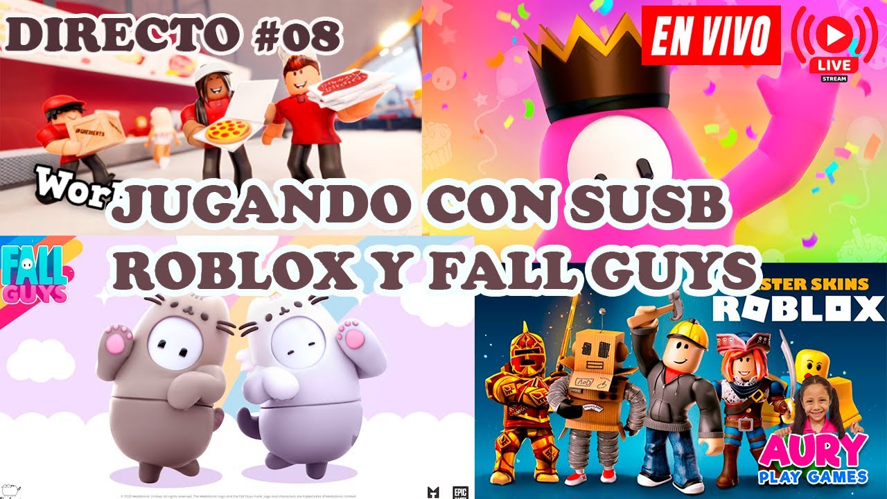 Aury Juega en vivo ROBLOX | Fall Guys Party Royale| Ultimate Knockout | Directo 08 JUGANDO CON  SUBS