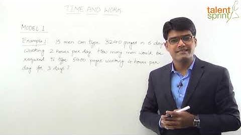Time and Work in Hindi | Model 1-Basics | Quantitative Aptitude in Hindi |TalentSprint Aptitude Prep