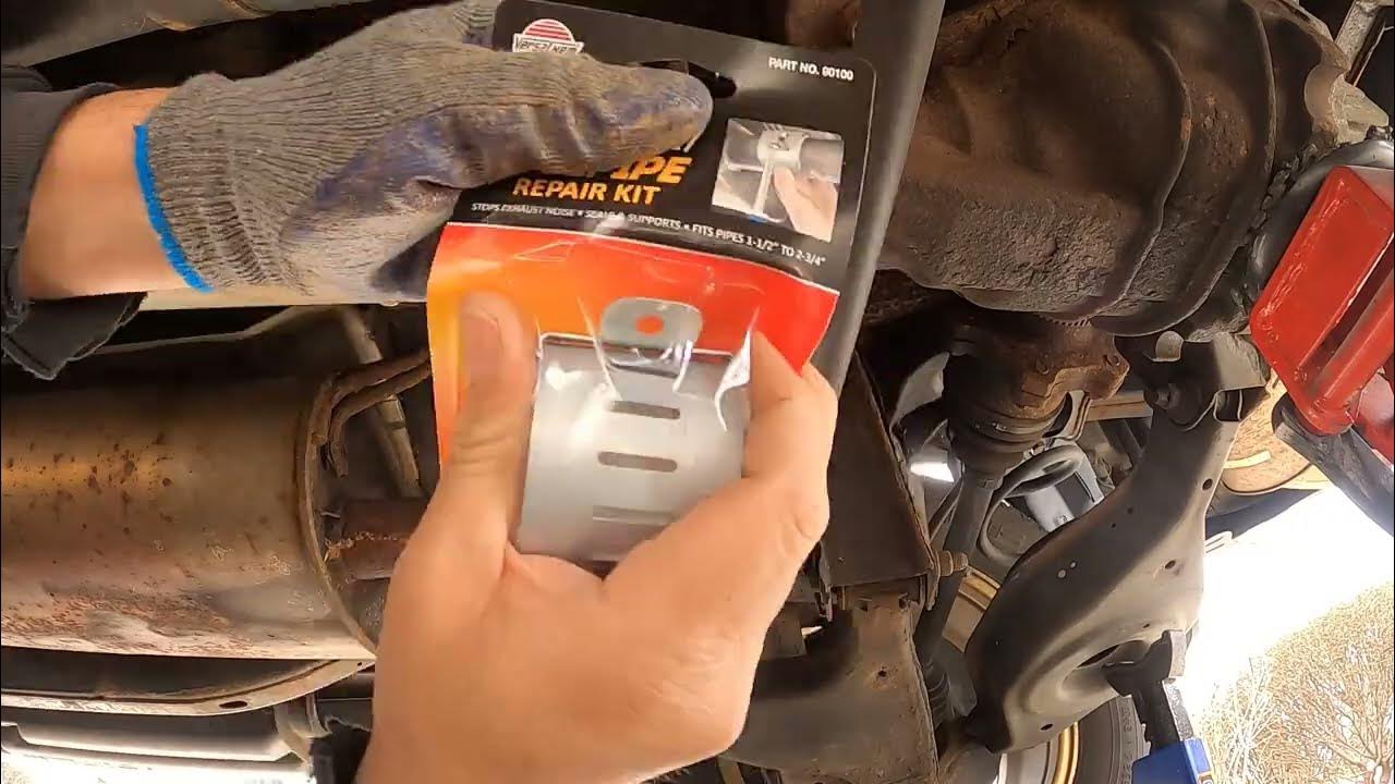 Como reparar escape sin soldar ( how to repair exhaust without welding