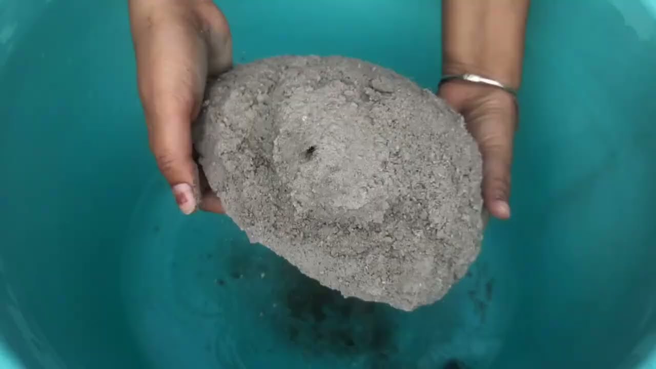 Asmr - Gritty sand cement crumbling in water 💦|| Satisfying relaxing asmr 