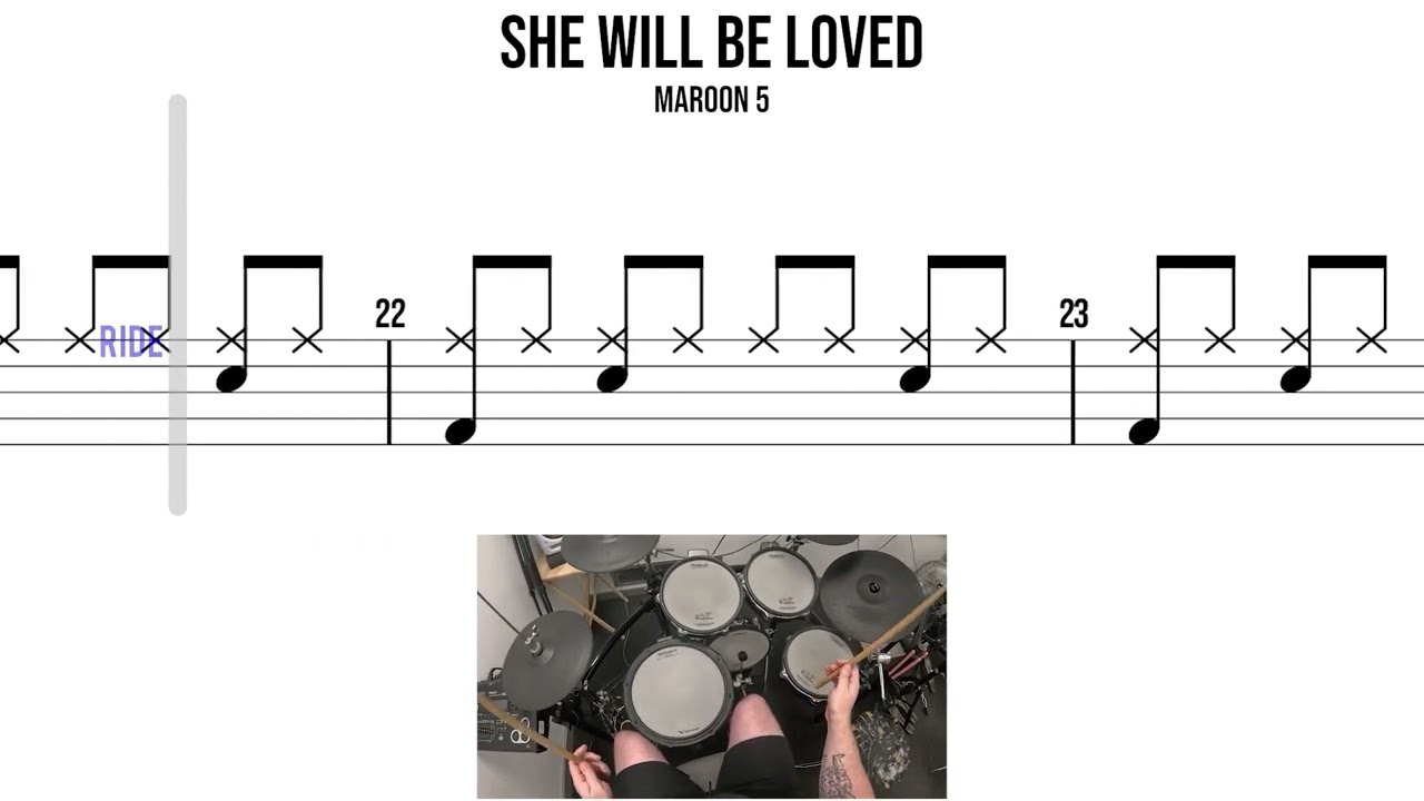 She Will Be Loved  Maroon 5🥁 Hard Beginner Version