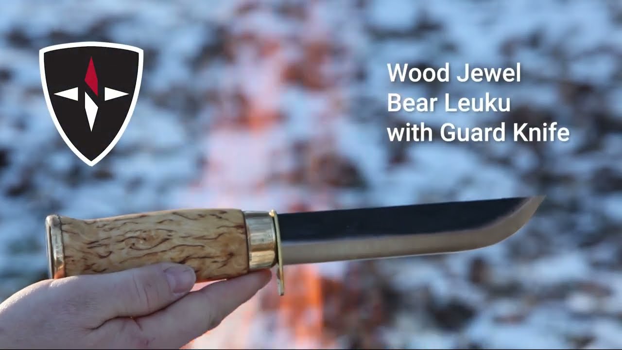 Wood Jewel Bear Leuku Knife