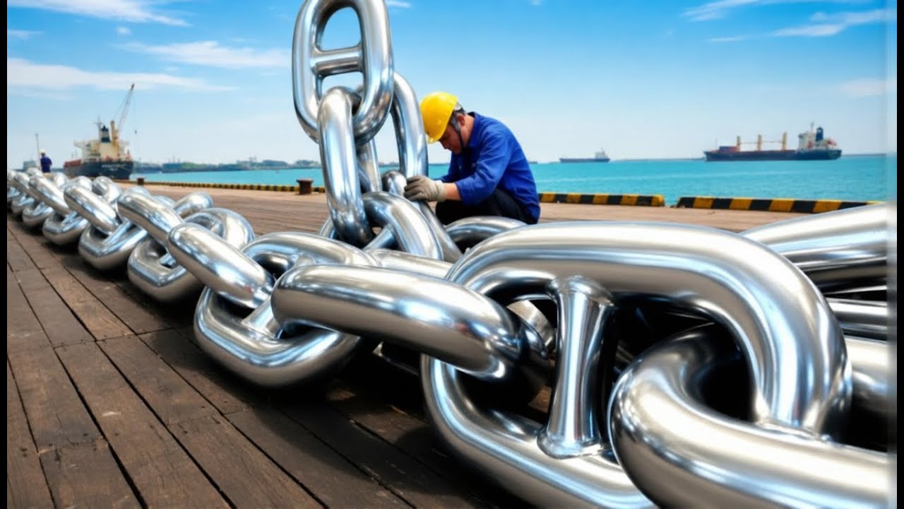 How Industrial Chains for Ships Are Made at Massive Scale - YouTube