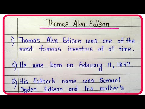 Thomas Edison essay in english 10 lines