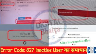 827 Inactive User | CSC kyc kaise kare | Incorrect Wallet Pin error Solution | CSC Solution 2026