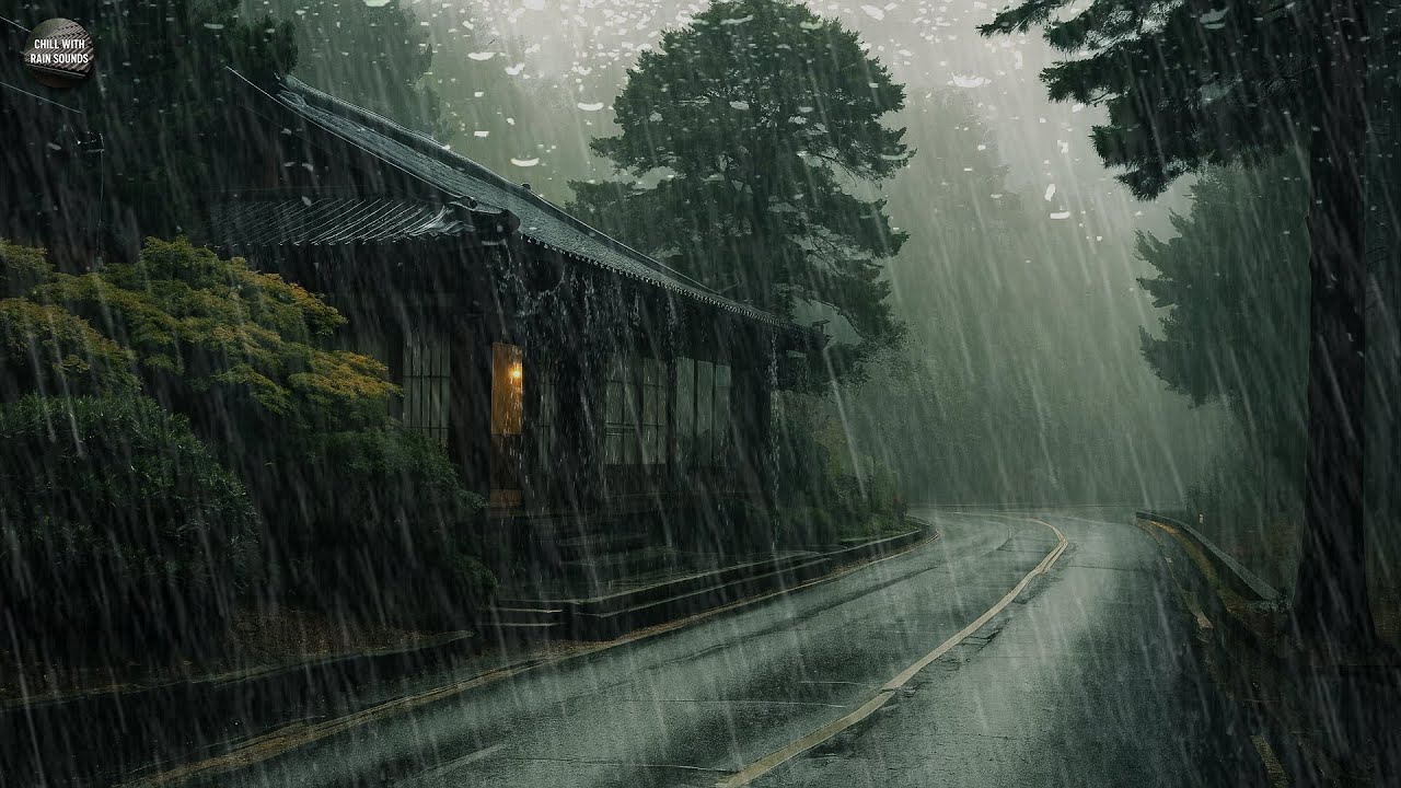 ⚡Sleep Hypnosis within 4 Minutes to Sleep Instantly with Heavy Rain & Thunder on a Tin Roof at Night