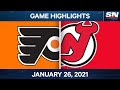 NHL Game Highlights | Flyers vs. Devils - Jan. 26, 2021