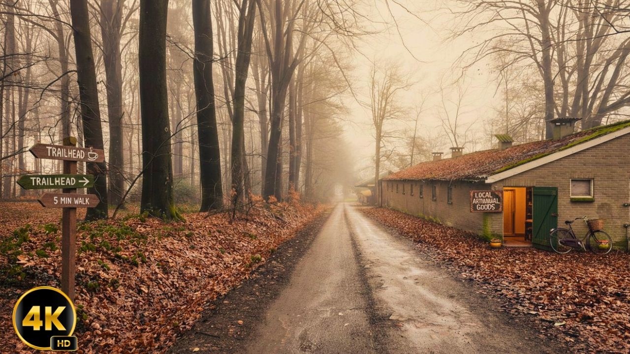 Cozy Autumn Forest Walk 4K 🍁Relaxing Nature Sounds for Study, Sleep  #naturelover #peacefulmusic