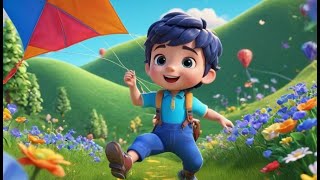 Little Boy Blue Learns To Fly A Kite English Nursery Rhyme For Kids