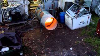 Industrial Gas Jet Heater First Fire - YouTube