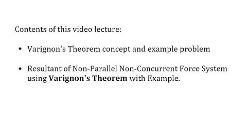 Force System: Varignon