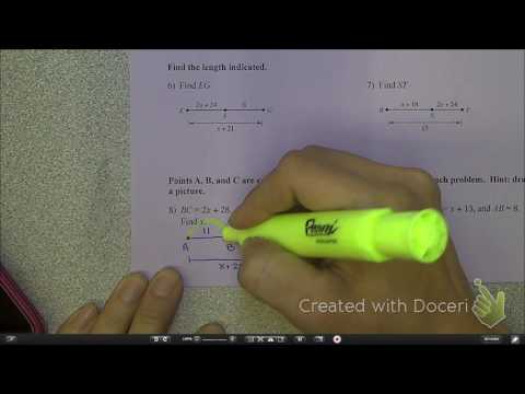 Segment Addition Postulate-Word Problem