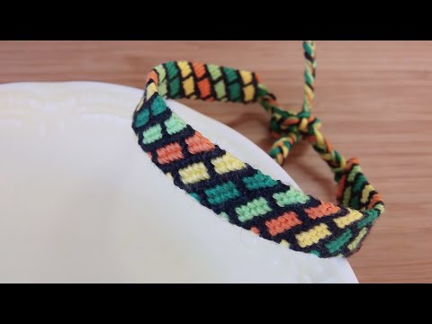 ブロック柄のミサンガ その Youtube