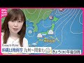 【天気】沖縄は断続的に激しい雨  九州～関東は雲が広がりやすく雨の降る所も
