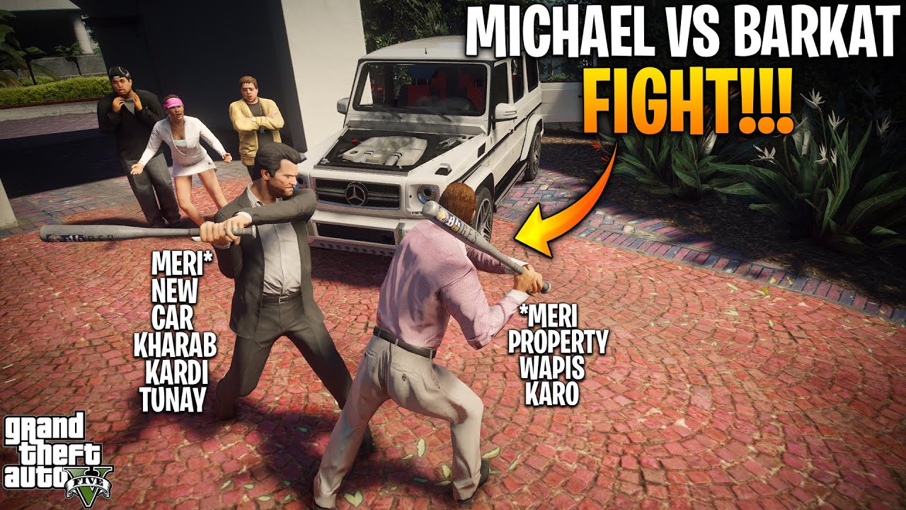 MICHAEL VS BARKAT FIGHT | GTA 5 MODS PAKISTAN