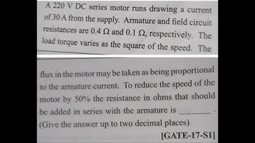Gate PYQ-2017-DC Machines Full Video#resistanceinseriesandparallel #chemistry#competitiveexams#class