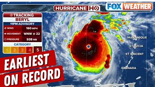 Hurricane Beryl Strengthens To 'Extremely Dangerous' Category 5 Hurricane, Earliest On Record
