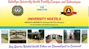Kakatiya University Hostel Facility|Application| Main Campus and Subcampus Hostels| Fee Mess Bill