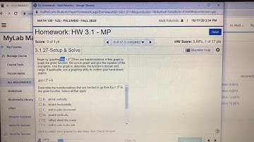 130 3.1.27 How to Graph Exponential in MyMathLab