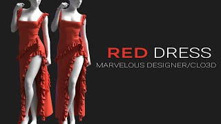 Marvelous Designer Beginners Friendly Tutorial  RED DRESS