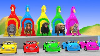 Long Slide Game With Cow Elephant Gorilla Hippopotamus Tiger 3d Animal Game Funny 3d Animals screenshot 5