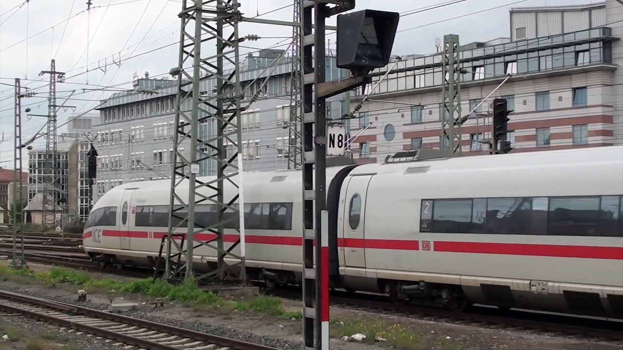 ICE3 Is Leaving Germany's Oldest Train Station. (Double Unit 16 Cars ...