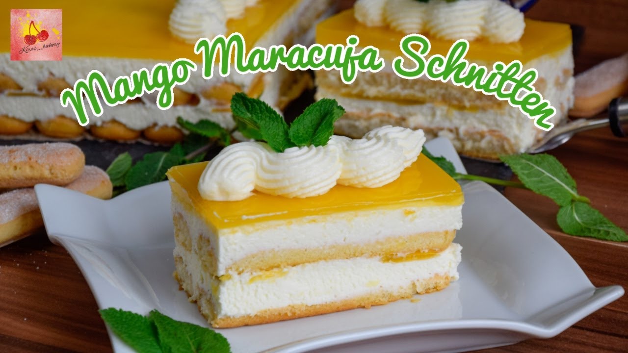 Mango Maracuja Schnitten/ No-Bake Kuchen - YouTube