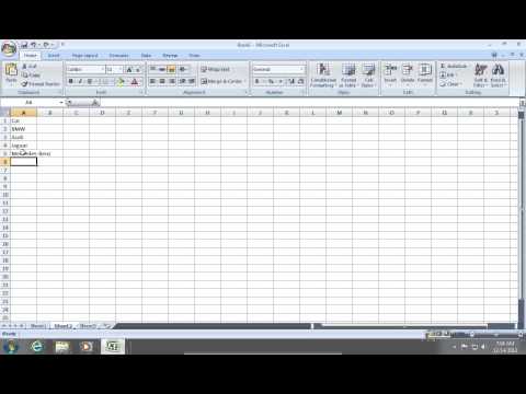 How to make a drop down menu in Excel 2007