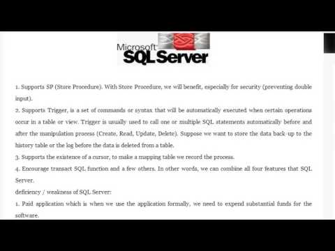 Advantages and Disadvantages of Using SQL Server - YouTube