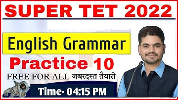 SUPER TET ENGLISH | PRACTICE SET- 10| super tet practice set chandra institute| stet english grammar