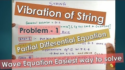 Vibration of String Problem 1 | Partial Differential Equation | Wave Equation Easiest way to solve
