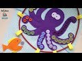 Quiet Book Page "Octopus" | Lacing & Counting Activities Русские субтитры