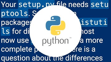 Python 3: ImportError "No Module named Setuptools"