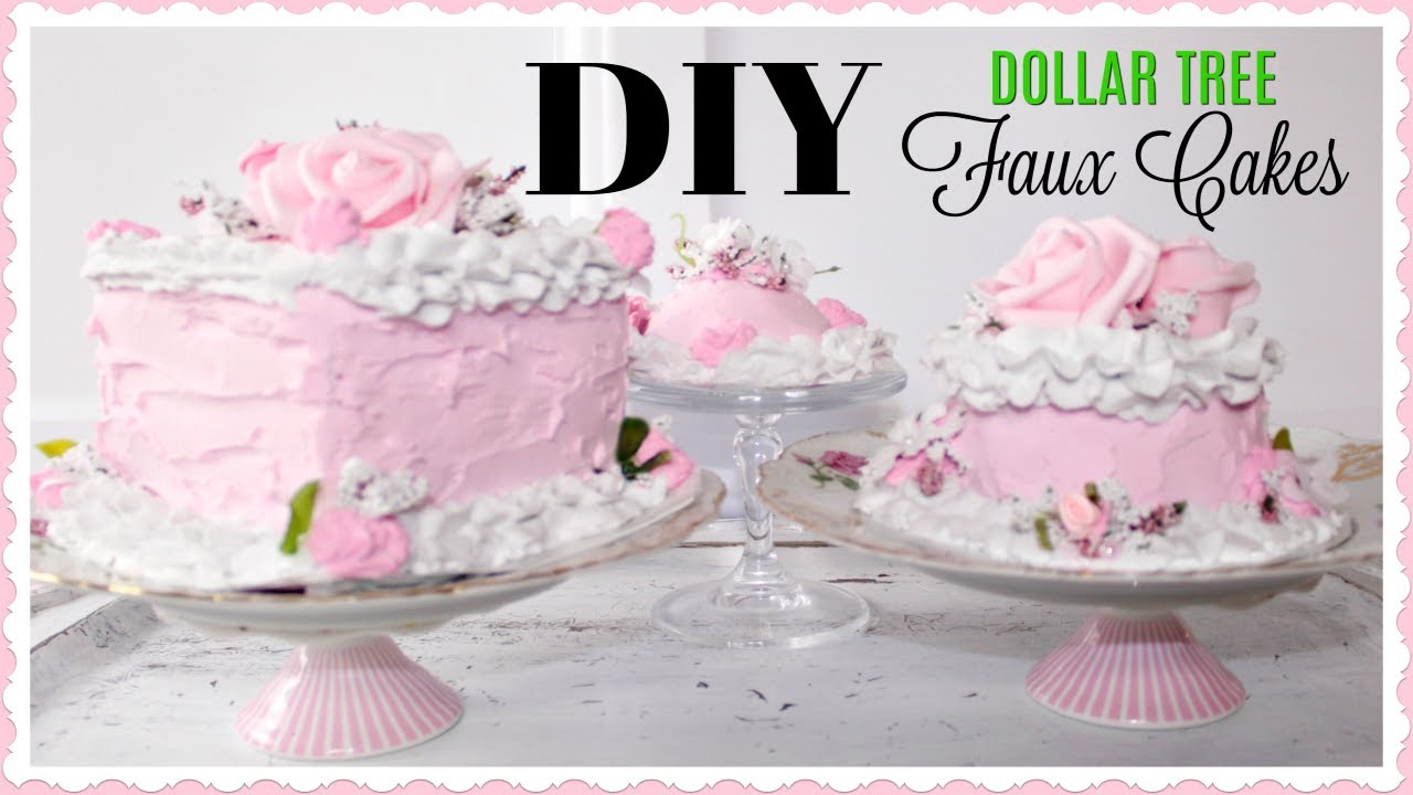DIY DOLLAR TREE FAUX CAKE TUTORIAL 🍰HOW TO MAKE A FAKE CAKE ON A