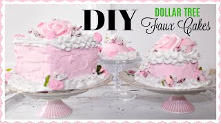 DIY DOLLAR TREE FAUX CAKE TUTORIAL HOW TO MAKE A FAKE CAKE ON A BUDGET